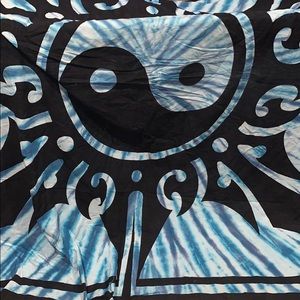 Blue and black tapestry